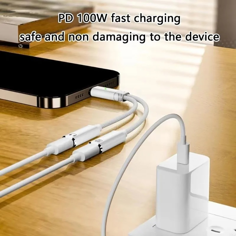 USB C Splitter 2 in 1 Headphon - Earphone Splitter Jack บทวิจารณ์และราคา