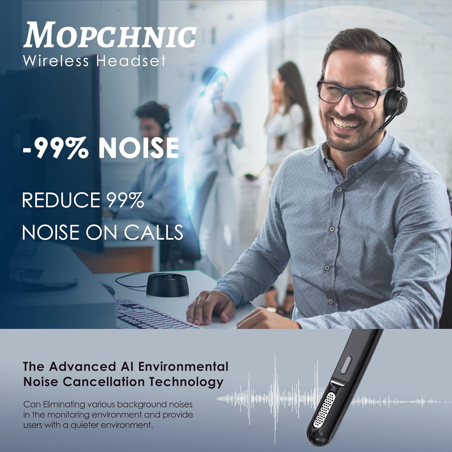 Wireless Bluetooth Headset wit - Noise Cancelling Headphone บทวิจารณ์และราคา