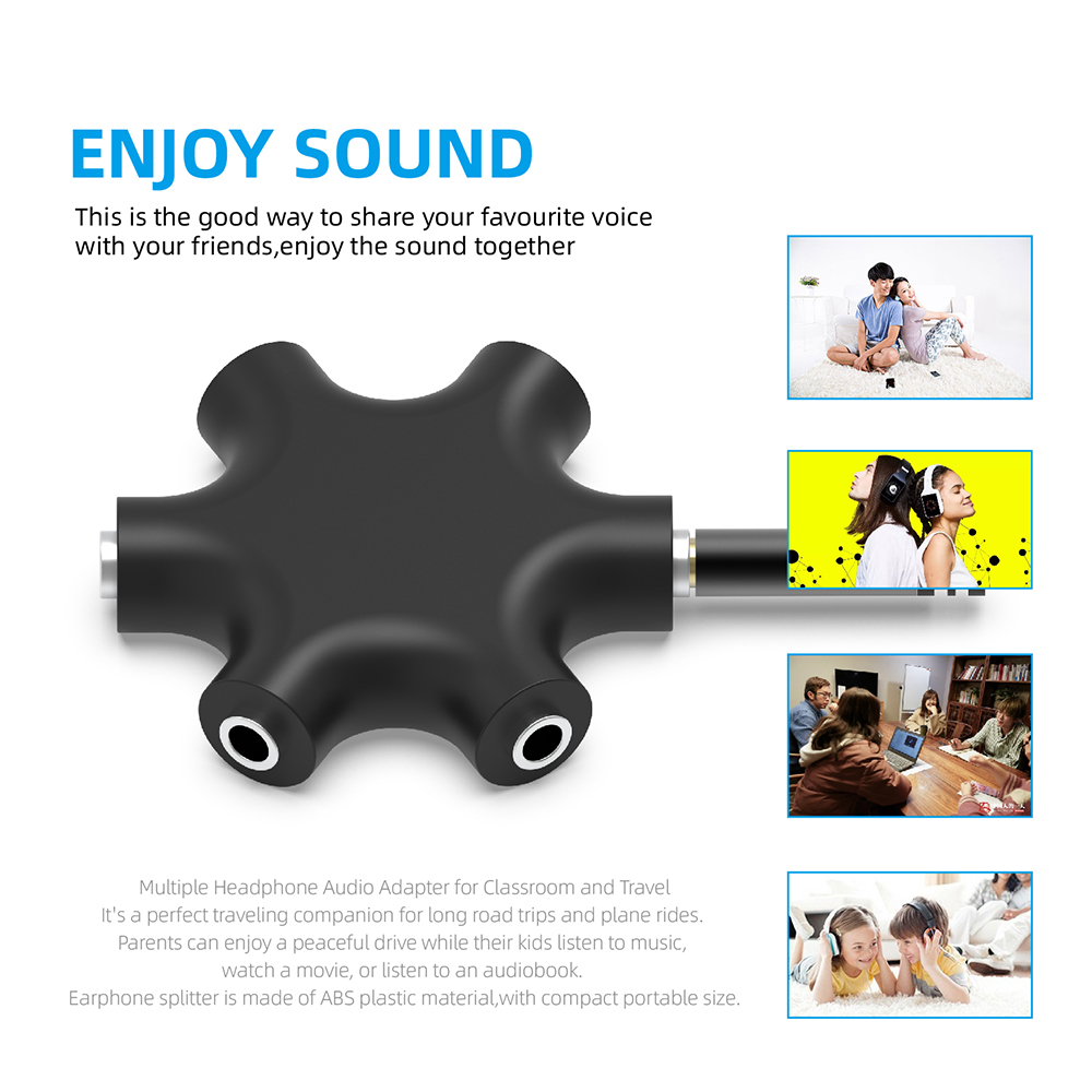 3.5mm Jack Earphone Audio Spli - Earphone Splitter Jack บทวิจารณ์และราคา