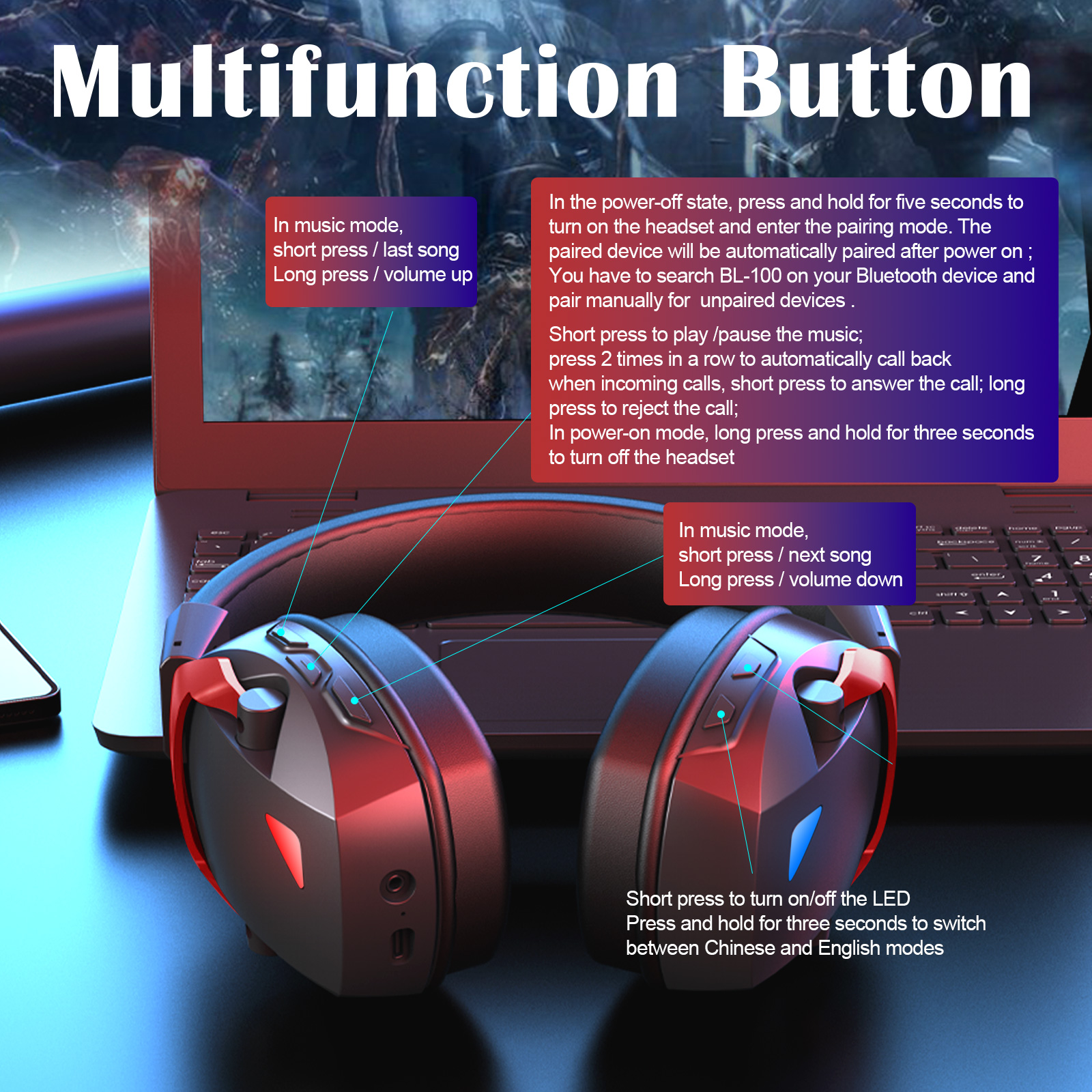Wireless Gaming Headset with D - Gaming Headset Rgb บทวิจารณ์และราคา