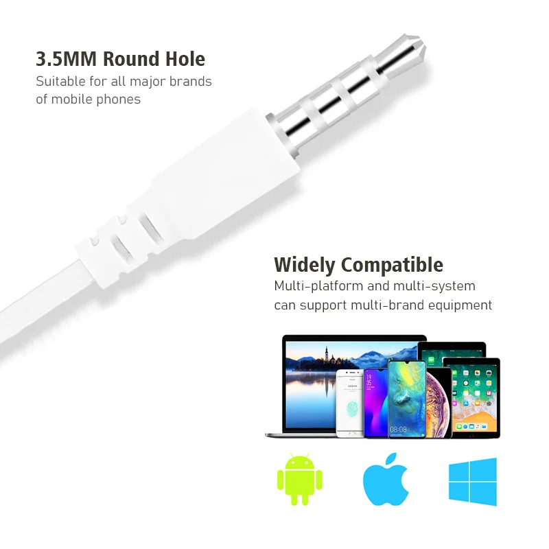 1/2/3/4Pcs Universal 3.5mm Ste - Wired Earphone Mic บทวิจารณ์และราคา