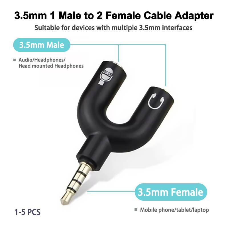 3.5mm headphone splitter micro - Earphone Splitter Jack บทวิจารณ์และราคา