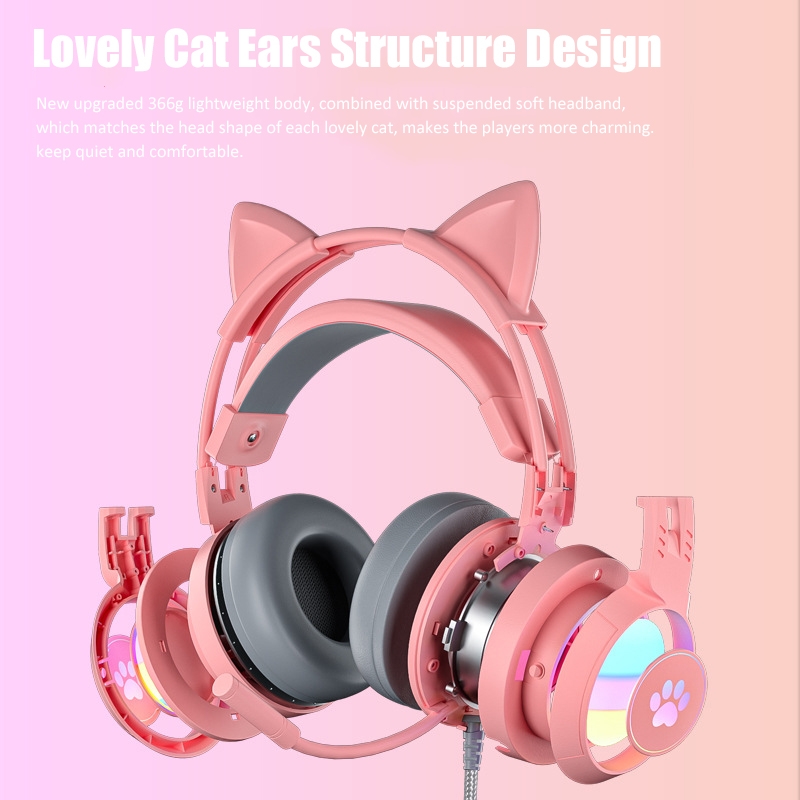 Cute Cat Ear Gaming Headphones - Gaming Headset Rgb บทวิจารณ์และราคา