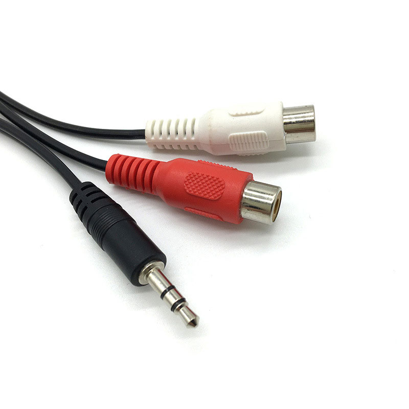 3.5 Jack Male to 2RCA 2AV Fema - Earphone Splitter Jack บทวิจารณ์และราคา