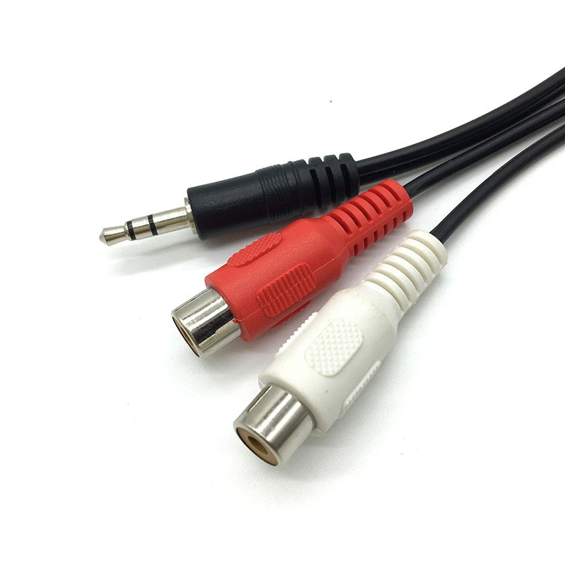3.5 Jack Male to 2RCA 2AV Fema - Earphone Splitter Jack บทวิจารณ์และราคา