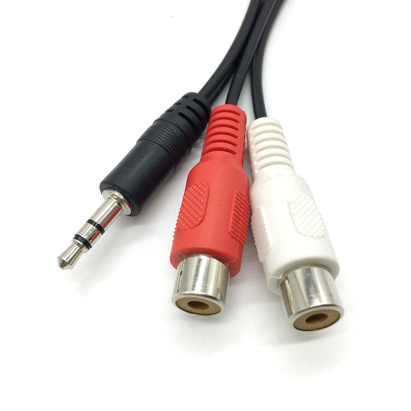 3.5 Jack Male to 2RCA 2AV Fema - Earphone Splitter Jack บทวิจารณ์และราคา